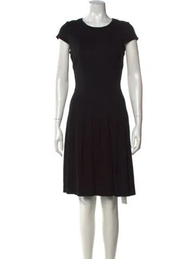 Pre-owned Escada Crew Neck Knee-length Dress In Black