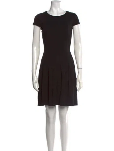 Pre-owned Escada Crew Neck Knee-length Dress In Black