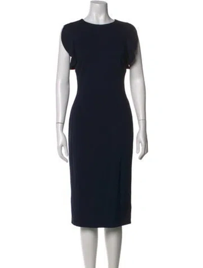 Pre-owned Escada Crew Neck Knee-length Dress In Black