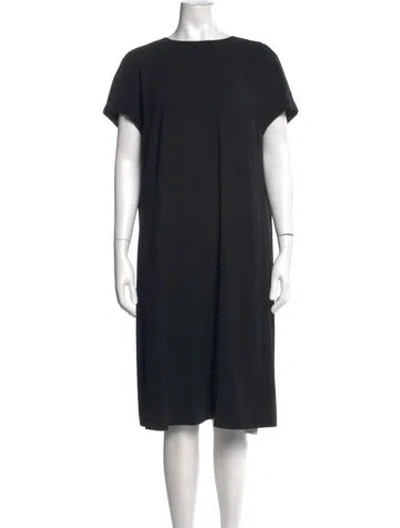 Pre-owned Escada Crew Neck Knee-length Dress In Black