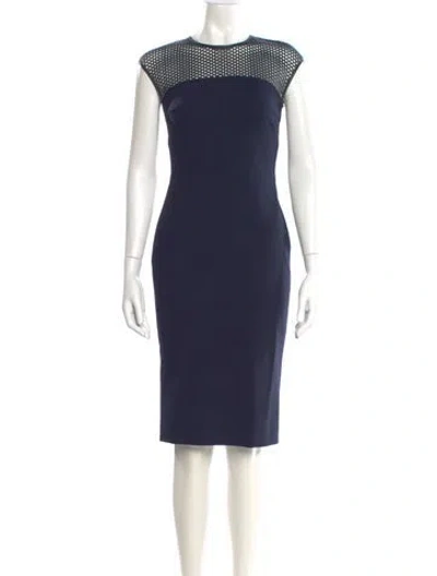 Pre-owned Escada Crew Neck Knee-length Dress In Blue