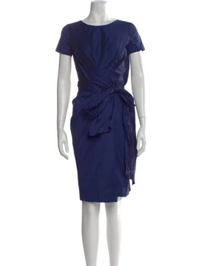 Pre-owned Escada Crew Neck Knee-length Dress In Blue