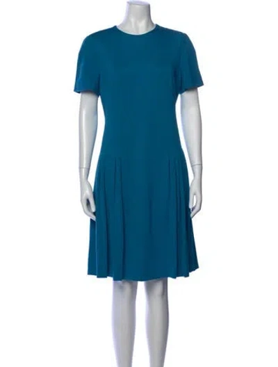 Pre-owned Escada Crew Neck Knee-length Dress In Blue