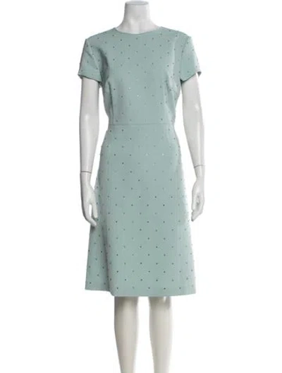 Pre-owned Escada Crew Neck Knee-length Dress In Blue