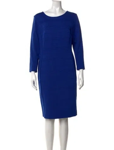 Pre-owned Escada Crew Neck Knee-length Dress In Blue