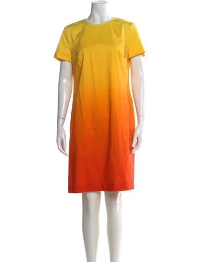 Pre-owned Escada Crew Neck Knee-length Dress In Multi
