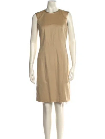 Pre-owned Escada Crew Neck Knee-length Dress In Neutral