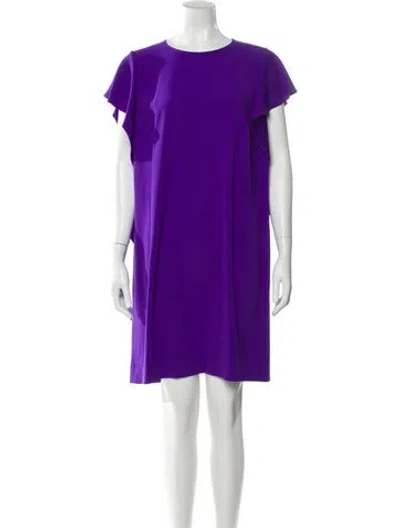 Pre-owned Escada Crew Neck Knee-length Dress In Purple
