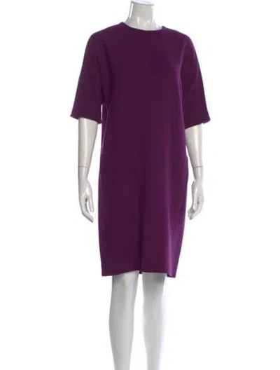 Pre-owned Escada Crew Neck Knee-length Dress In Purple