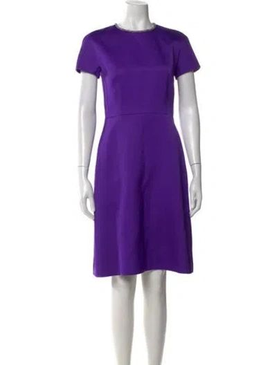 Pre-owned Escada Crew Neck Knee-length Dress In Purple