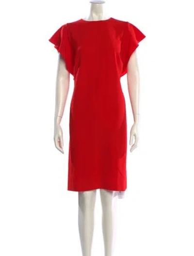Pre-owned Escada Crew Neck Knee-length Dress In Red