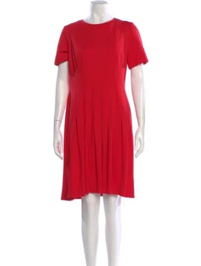 Pre-owned Escada Crew Neck Knee-length Dress In Red