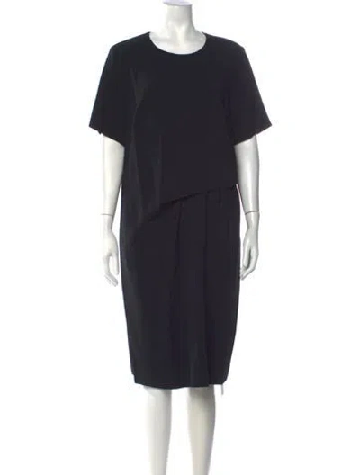Pre-owned Escada Crew Neck Knee-length Dress W/ Tags In Black