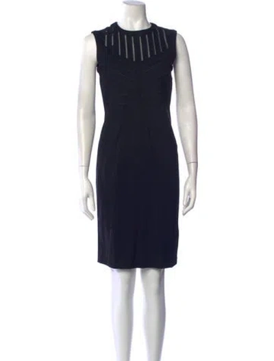 Pre-owned Escada Crew Neck Knee-length Dress W/ Tags In Blue