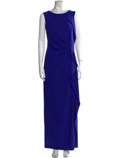 Pre-owned Escada Crew Neck Long Dress In Blue