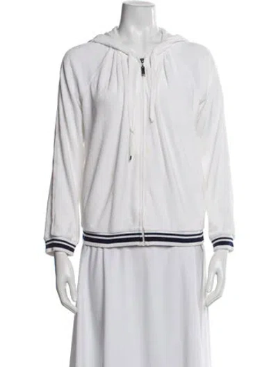 Pre-owned Escada Crew Neck Long Sleeve Hoodie In White