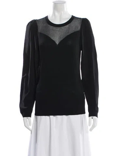 Pre-owned Escada Crew Neck Long Sleeve Top In Black