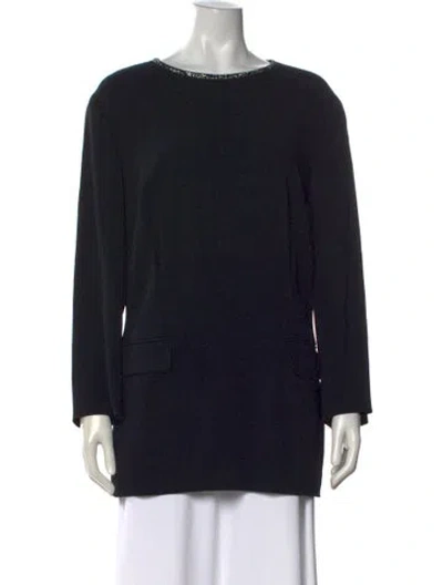 Pre-owned Escada Crew Neck Long Sleeve Top In Black