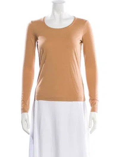 Pre-owned Escada Crew Neck Long Sleeve Top In Neutral