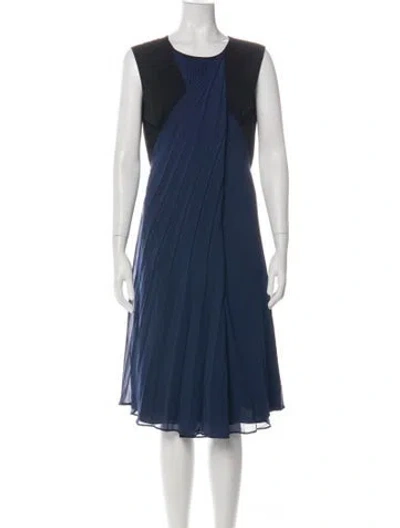 Pre-owned Escada Crew Neck Midi Length Dress In Green