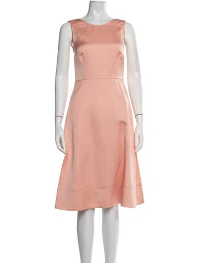 Pre-owned Escada Crew Neck Midi Length Dress In Pink