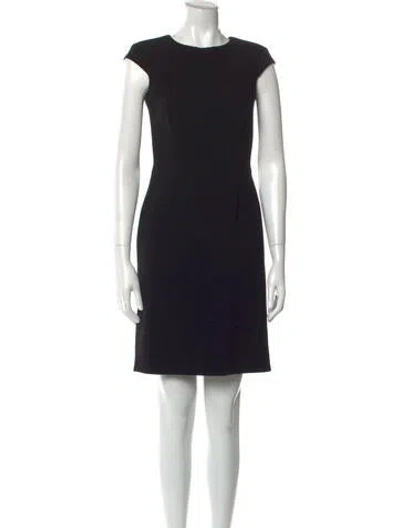 Pre-owned Escada Crew Neck Mini Dress In Black