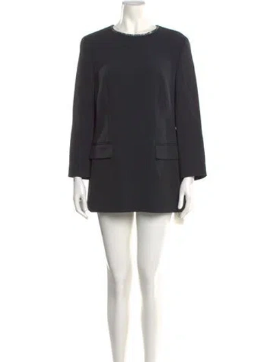 Pre-owned Escada Crew Neck Mini Dress In Black