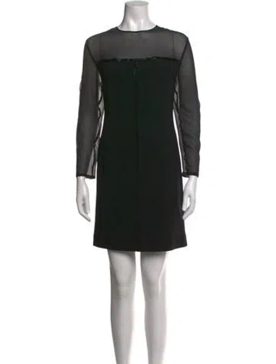 Pre-owned Escada Crew Neck Mini Dress In Black