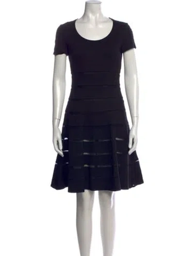 Pre-owned Escada Crew Neck Mini Dress In Black