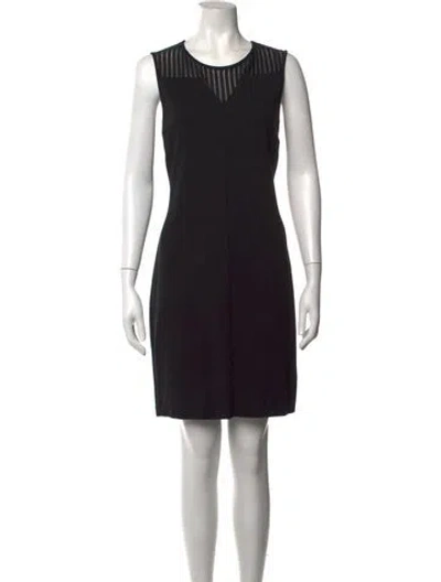 Pre-owned Escada Crew Neck Mini Dress In Black