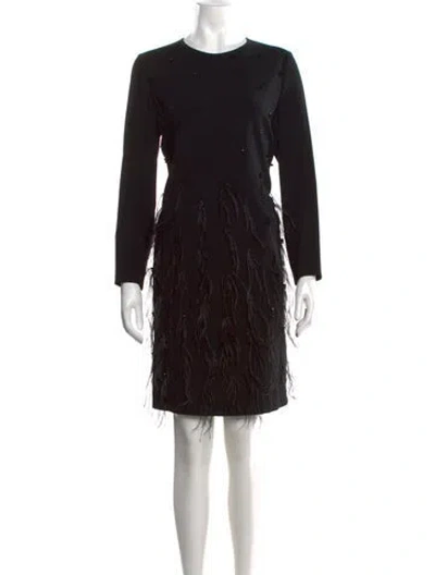 Pre-owned Escada Crew Neck Mini Dress In Black