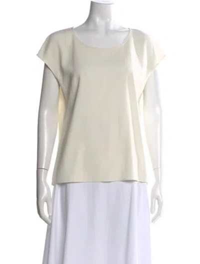 Pre-owned Escada Crew Neck Short Sleeve Top In Neutral