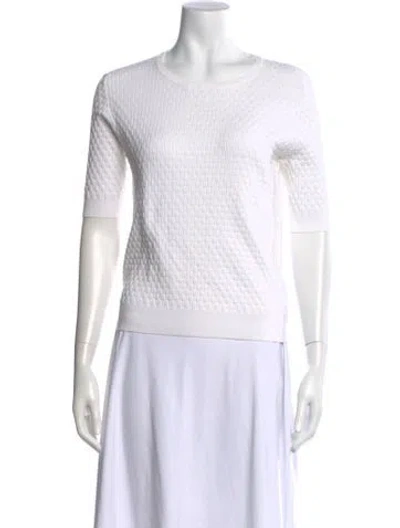 Pre-owned Escada Crew Neck Short Sleeve Top In Neutral