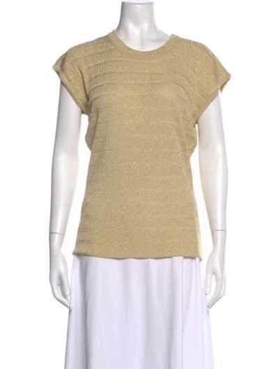 Pre-owned Escada Crew Neck Short Sleeve Top In Neutral