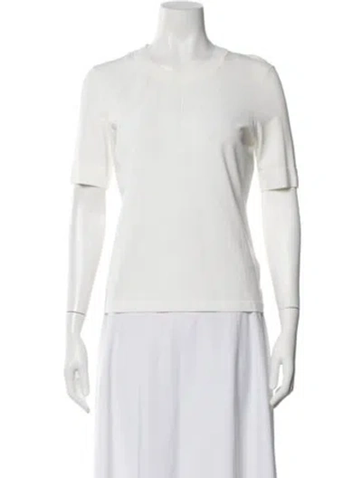 Pre-owned Escada Crew Neck Short Sleeve Top In Neutral