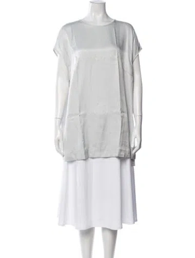 Pre-owned Escada Crew Neck Short Sleeve Top In White