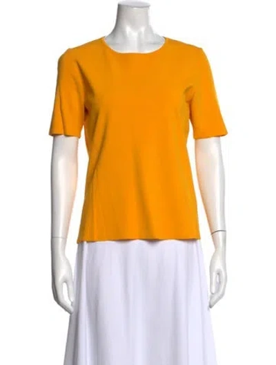 Pre-owned Escada Crew Neck Short Sleeve Top In Yellow