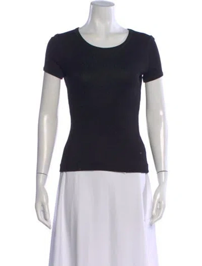 Pre-owned Escada Crew Neck Short Sleeve T-shirt In Black