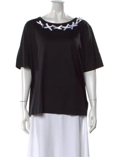 Pre-owned Escada Crew Neck Short Sleeve T-shirt In Black