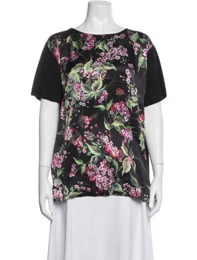 Pre-owned Escada Crew Neck Short Sleeve T-shirt In Black