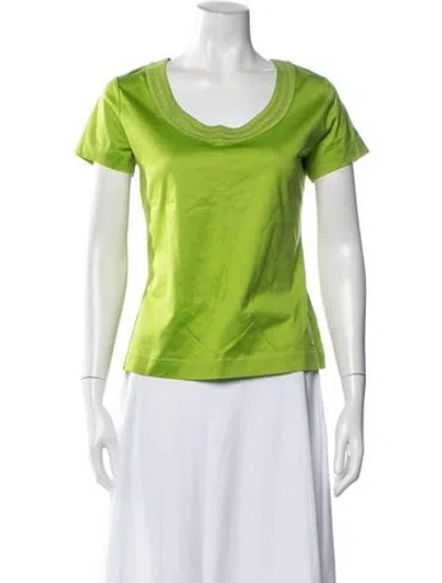 Pre-owned Escada Crew Neck Short Sleeve T-shirt In Green