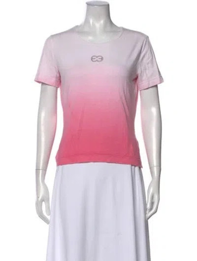 Pre-owned Escada Crew Neck Short Sleeve T-shirt In Pink