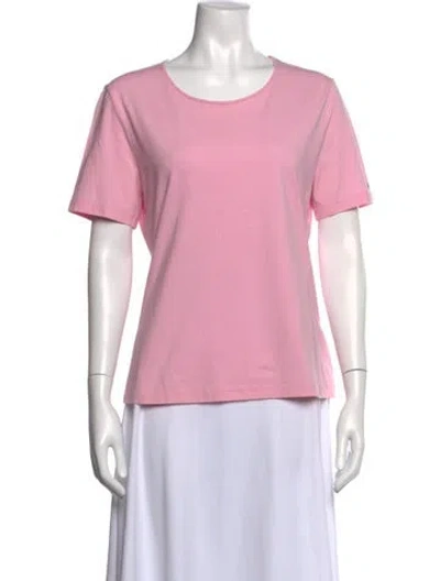 Pre-owned Escada Crew Neck Short Sleeve T-shirt In Pink