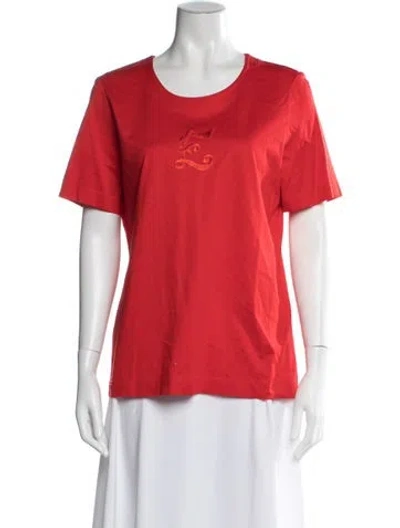 Pre-owned Escada Crew Neck Short Sleeve T-shirt In Red