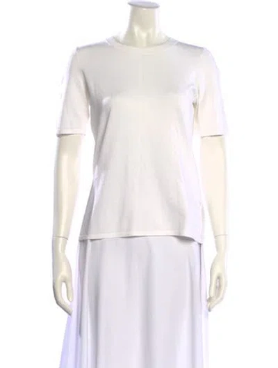 Pre-owned Escada Crew Neck Short Sleeve T-shirt In White