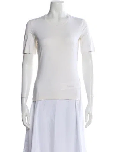 Pre-owned Escada Crew Neck Short Sleeve T-shirt In White