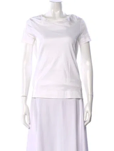 Pre-owned Escada Crew Neck Short Sleeve T-shirt In White