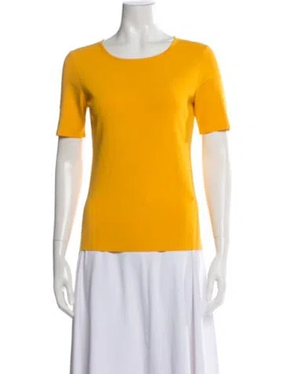Pre-owned Escada Crew Neck Short Sleeve T-shirt In Yellow