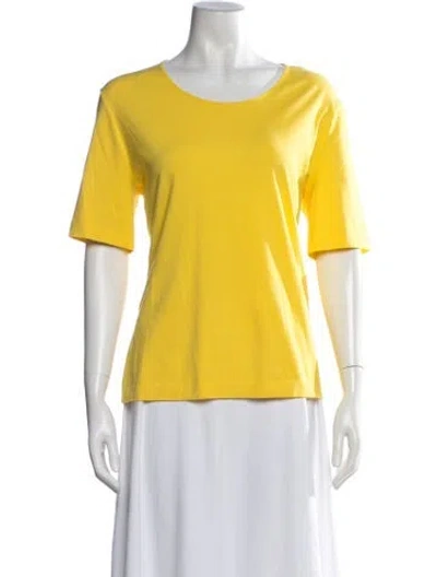 Pre-owned Escada Crew Neck Short Sleeve T-shirt In Yellow