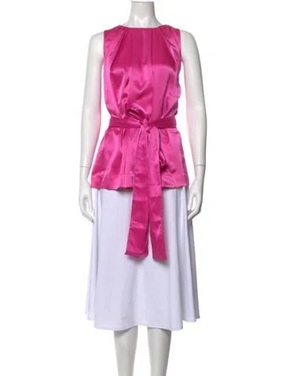 Pre-owned Escada Crew Neck Sleeveless Blouse In Pink